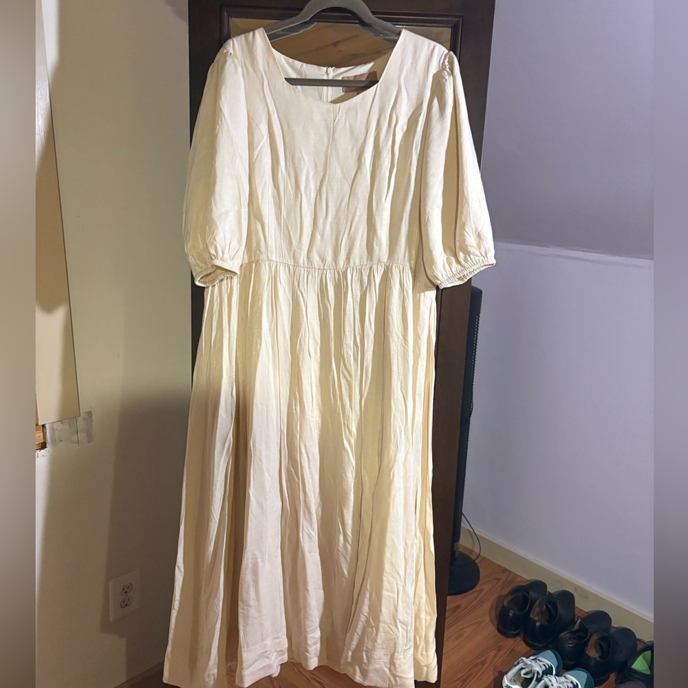 JessaKae Ivory Fern Dress Coastal Midi Dress